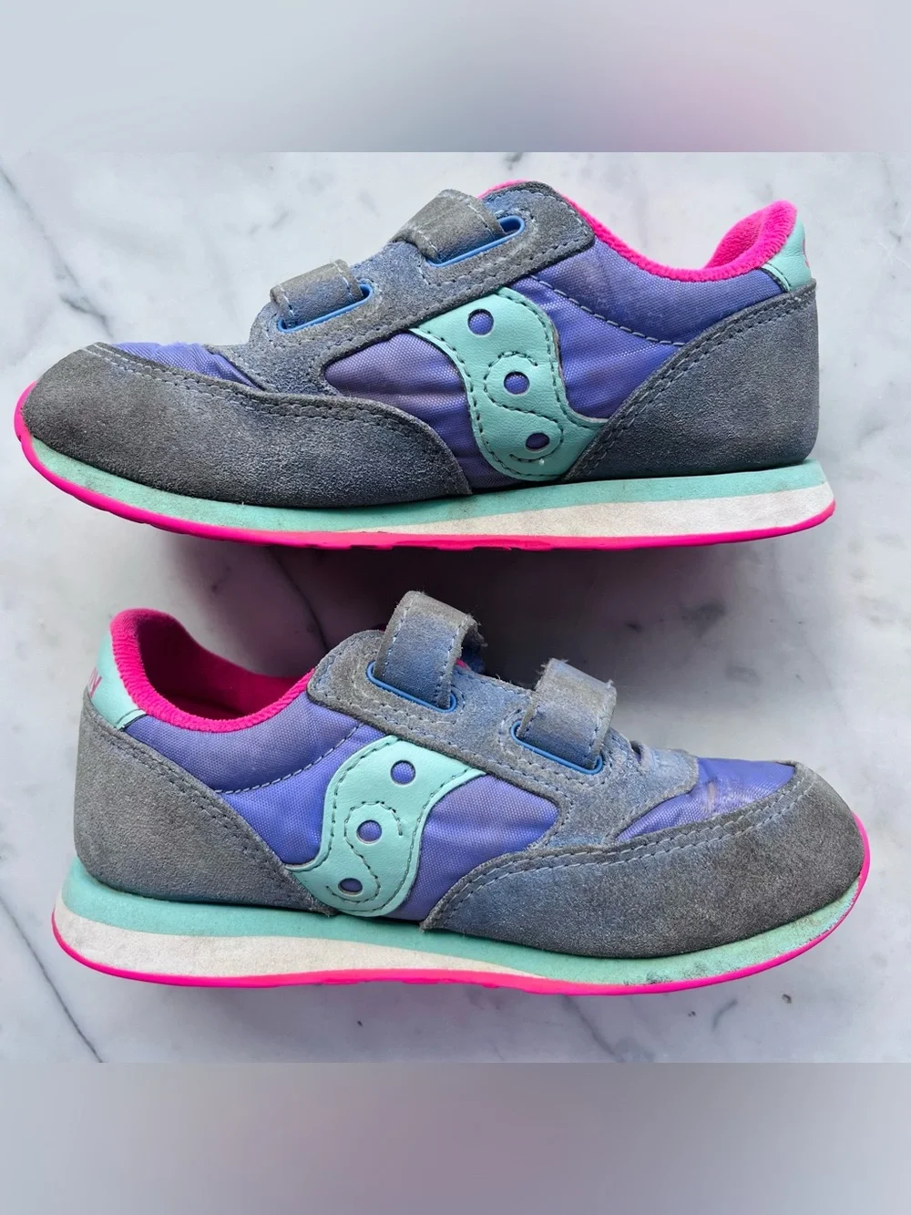 Saucony Kids Jazz Hook & Loop Sneakers Periwinkle Size 10.5